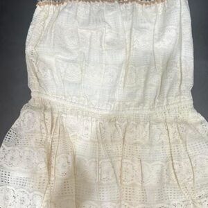 Anthropologie Verb Cream Lace Strapless Tank Top
